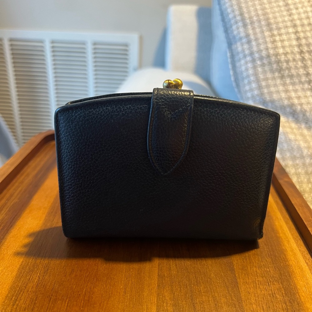 Vintage Coach Madison Navy kisslock wallet